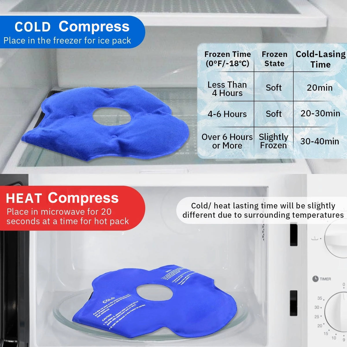 Reusable Gel Ice Wrap for Knee – Cold Compress & Strap Knee Ice Wrap PLUSH