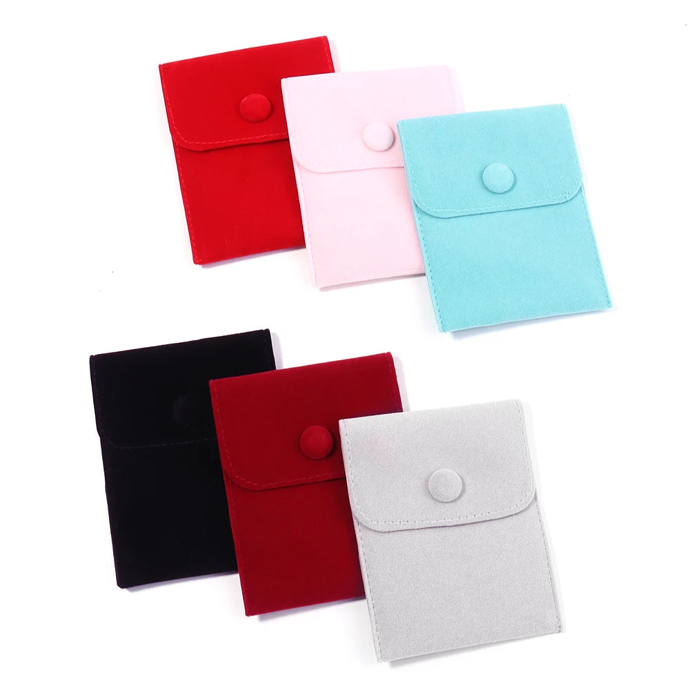 Velvet Snap Button Jewelry Pouch – Rings, Earrings & Gifts Jewelry Packaging Pouch PLUSH