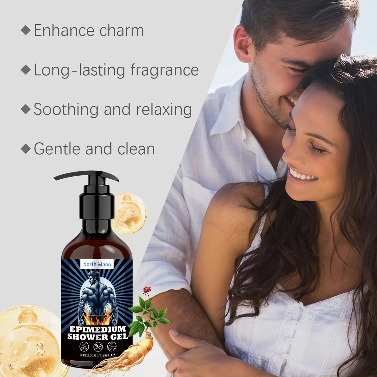 North Moon Men Coconut Oil Exfoliating Shower Gel 100ml Men's Shower Gel PLUSH