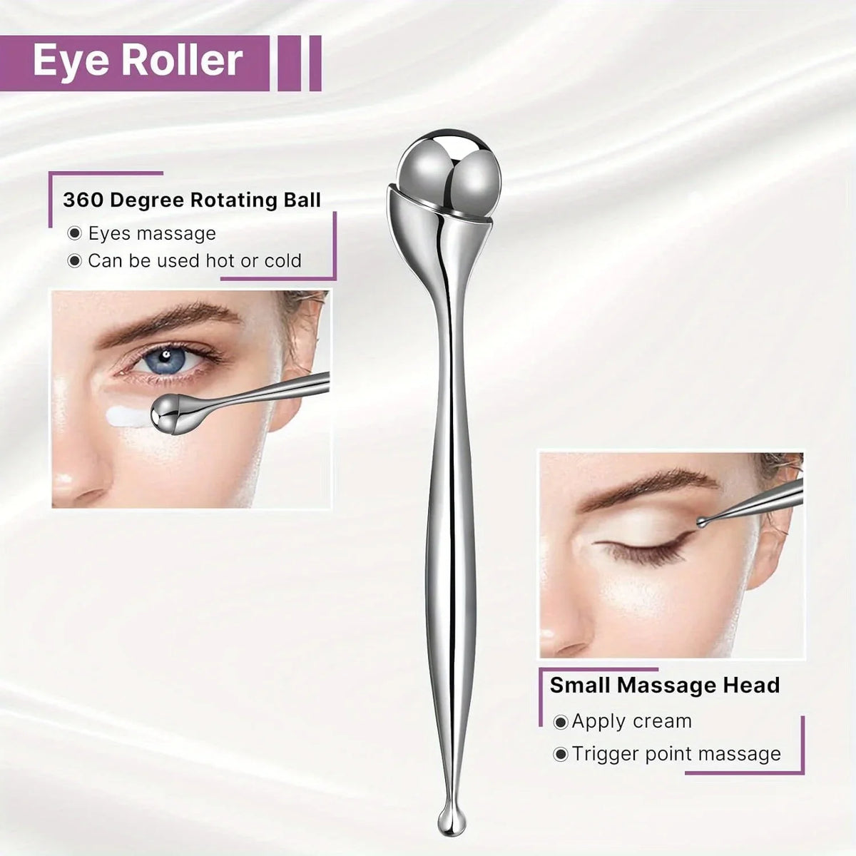 Stainless Steel Ice Roller Face & Eye Massager | DUTRIEUX Face Massage Roller PLUSH