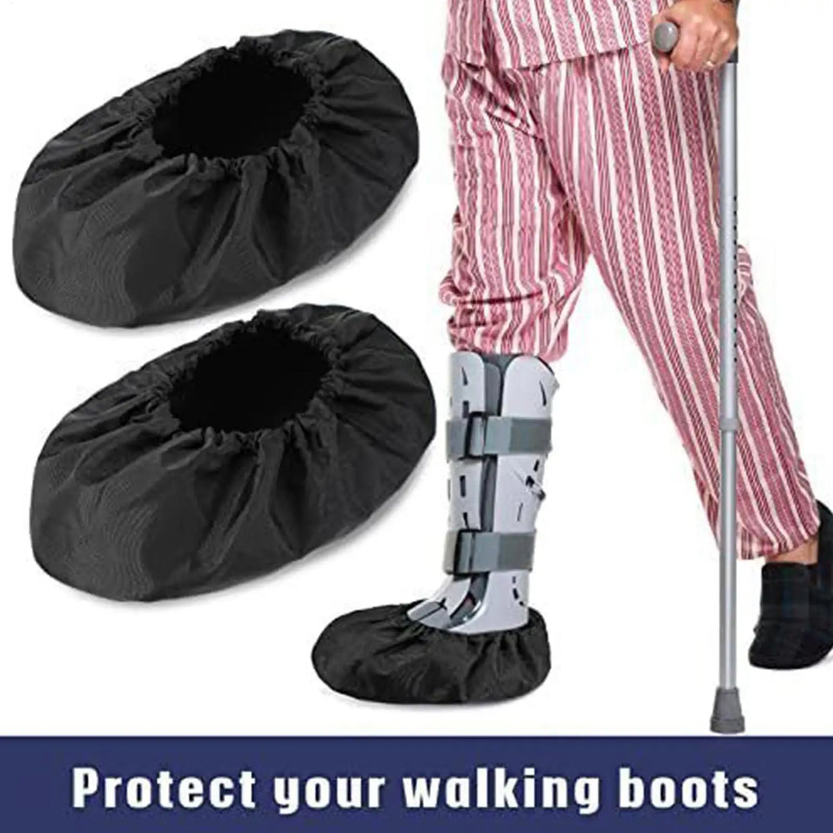 Walking Boot Covers 2Pcs – Waterproof Non-Slip Shoe Covers Boot Shoe Cover PLUSH