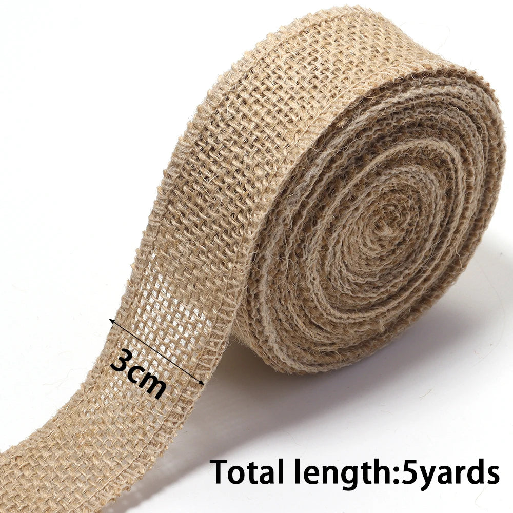 Rustic Jute Burlap Ribbon Natural Linen Webbing – DIY Crafts Craft Ribbon PLUSH 30mm