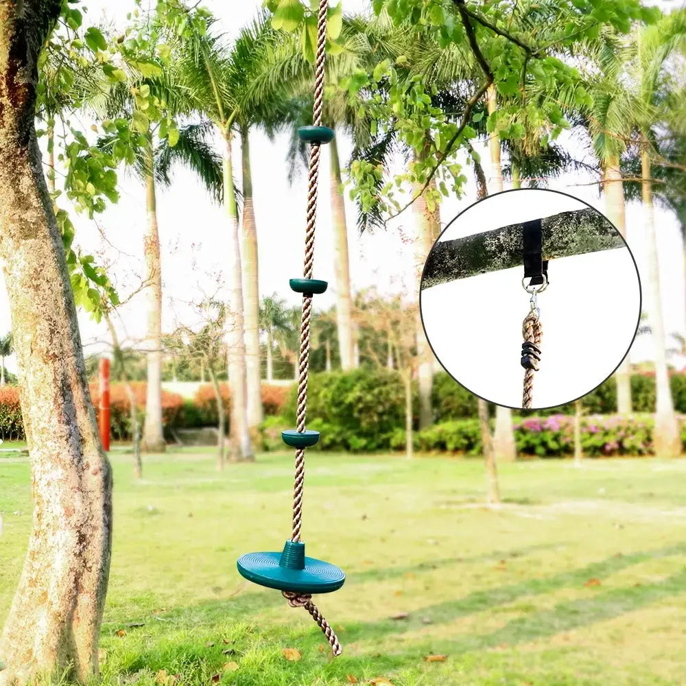 Kids Climbing Rope with Platforms & Disc Swing Seat Set Kids Swing Climbing Set PLUSH