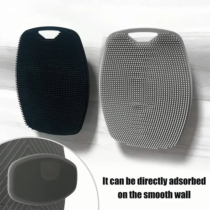 Handheld Silicone Body Scrubber – Gentle Exfoliating Bath Brush Silicone Bath Scrubber PLUSH
