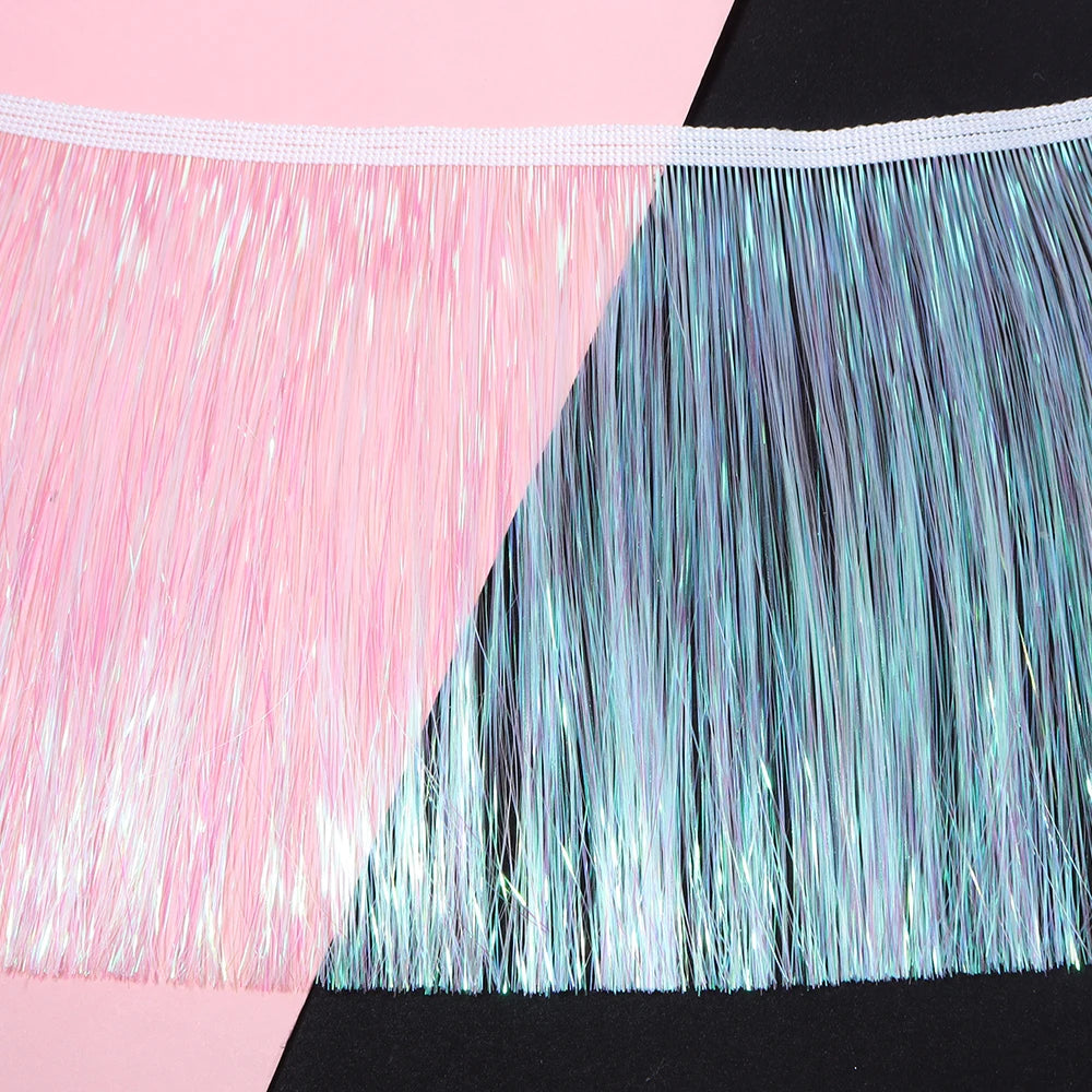 20cm Colorful Plastic Tassel Fringe – Hula Party DIY Décor 1 Yard Party Tassel Trim PLUSH white