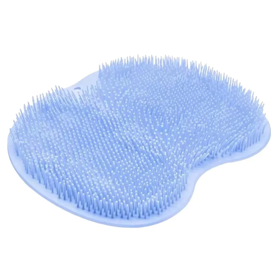 Wall Mounted Silicone Foot Scrubber Brush & Exfoliating Pad Foot Scrubber Brush PLUSH Blue