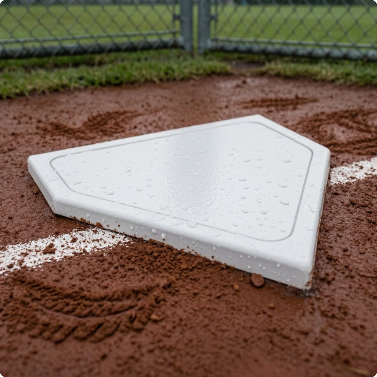 Heavy-Duty Rubber Baseball Softball Throw Down Base Plate Baseball Base Plate PLUSH White