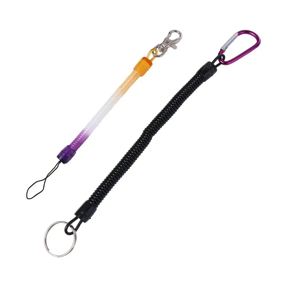 Spring Elastic Wrist Keychain Lanyard – Hiking Fishing EDC Elastic Key Lanyard PLUSH