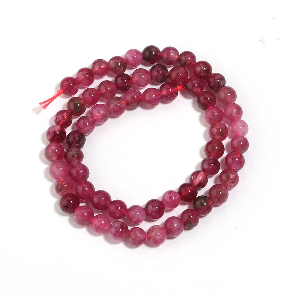 Watermelon Tourmaline Natural Stone Beads 6–12mm | DIY Jewelry Natural Stone Beads PLUSH 6mm