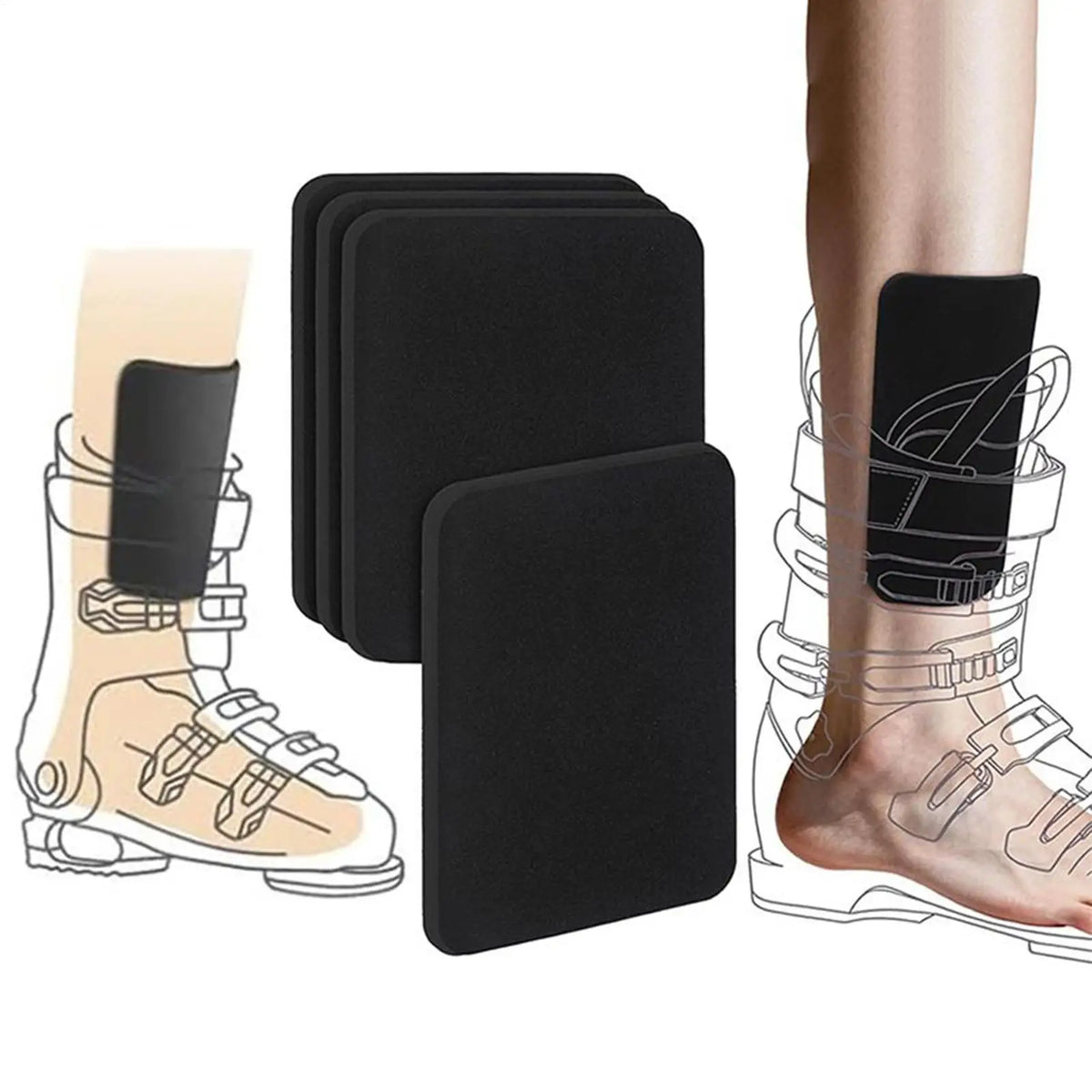 4-Pack Ski Snowboard Shin Guard Pads – EVA Calf Protection Ski Shin Guards PLUSH