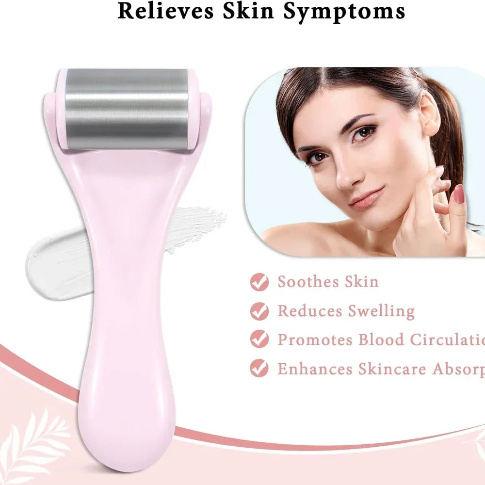 Stainless Steel Ice Roller Facial Massager – Face & Eye Tool Facial Massage Roller PLUSH
