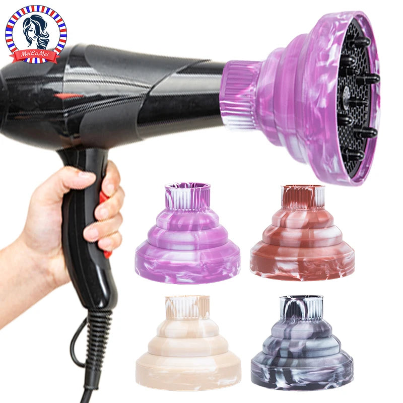 Retractable Silicone Hair Dryer Diffuser – Universal Attachment Hair Dryer Diffuser PLUSH