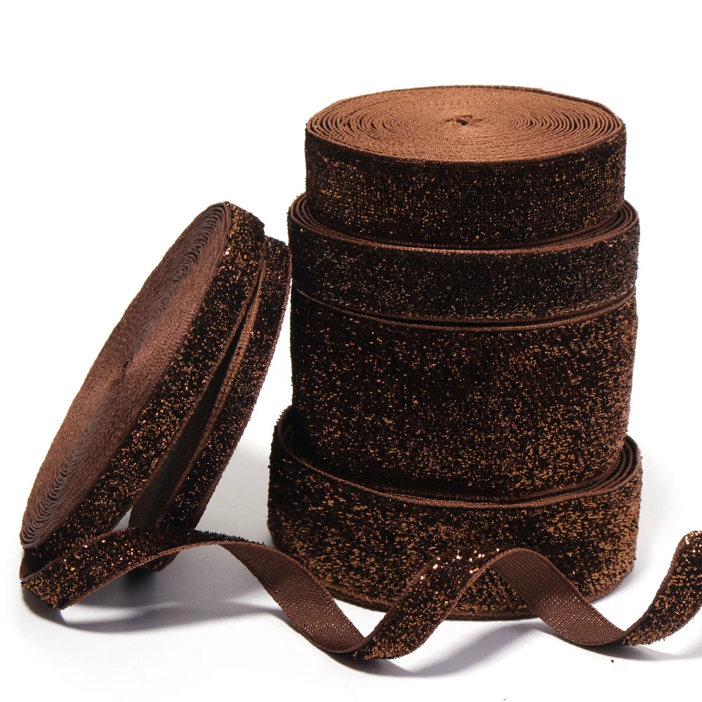 Deep Brown Glitter Velvet Ribbon 5–10 Yds | DIY Craft & Decor Craft Ribbon PLUSH
