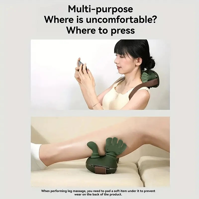 USB Rechargeable 4D Neck & Shoulder Heating Massager Neck Shoulder Massager PLUSH