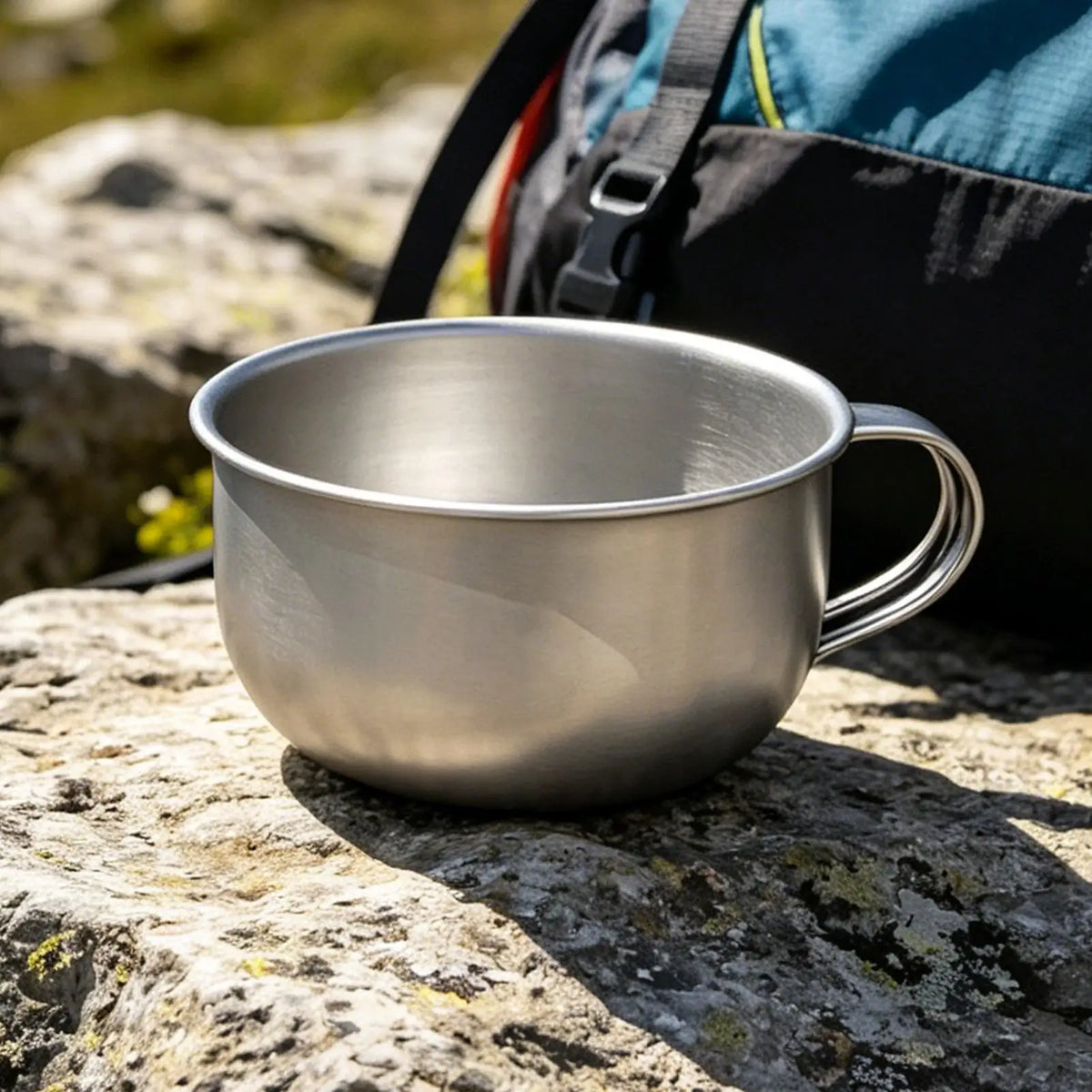 220ml Titanium Camping Mug with Handle – Lightweight Travel Cup Camping Mug PLUSH