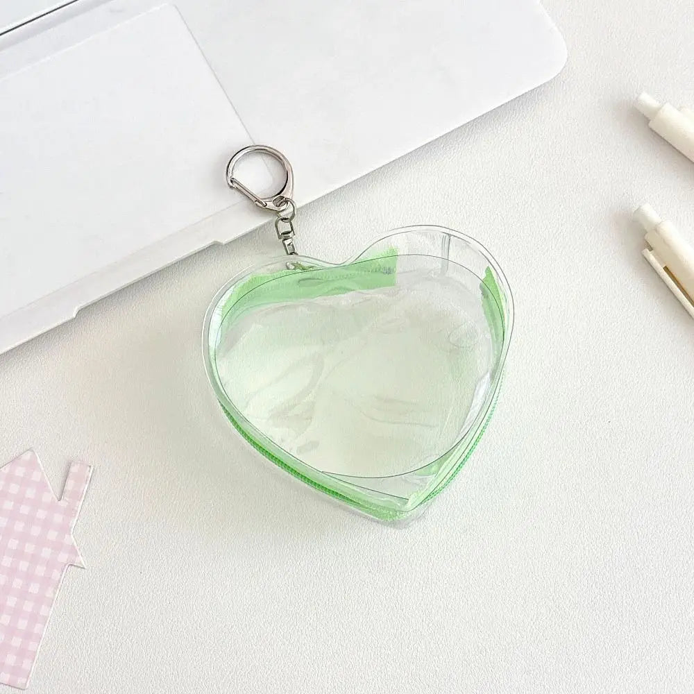 Transparent PVC Doll Storage Bag – Heart Zipper Display Case Doll Display Bag PLUSH