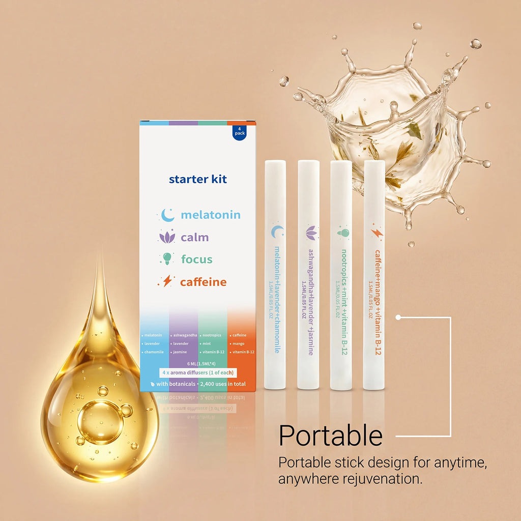 Natural Herbal Diffuser Pen Aromatherapy Inhaler Stick 4-Pack Aromatherapy Inhaler Stick PLUSH