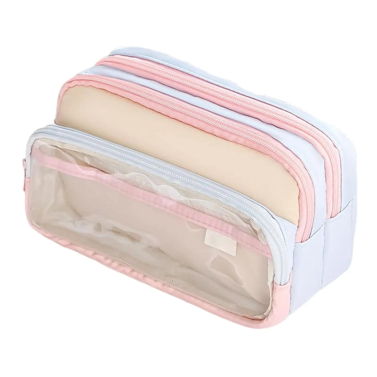 Large Capacity Pencil Case – 3-Compartment Student Pen Pouch Pencil Case PLUSH