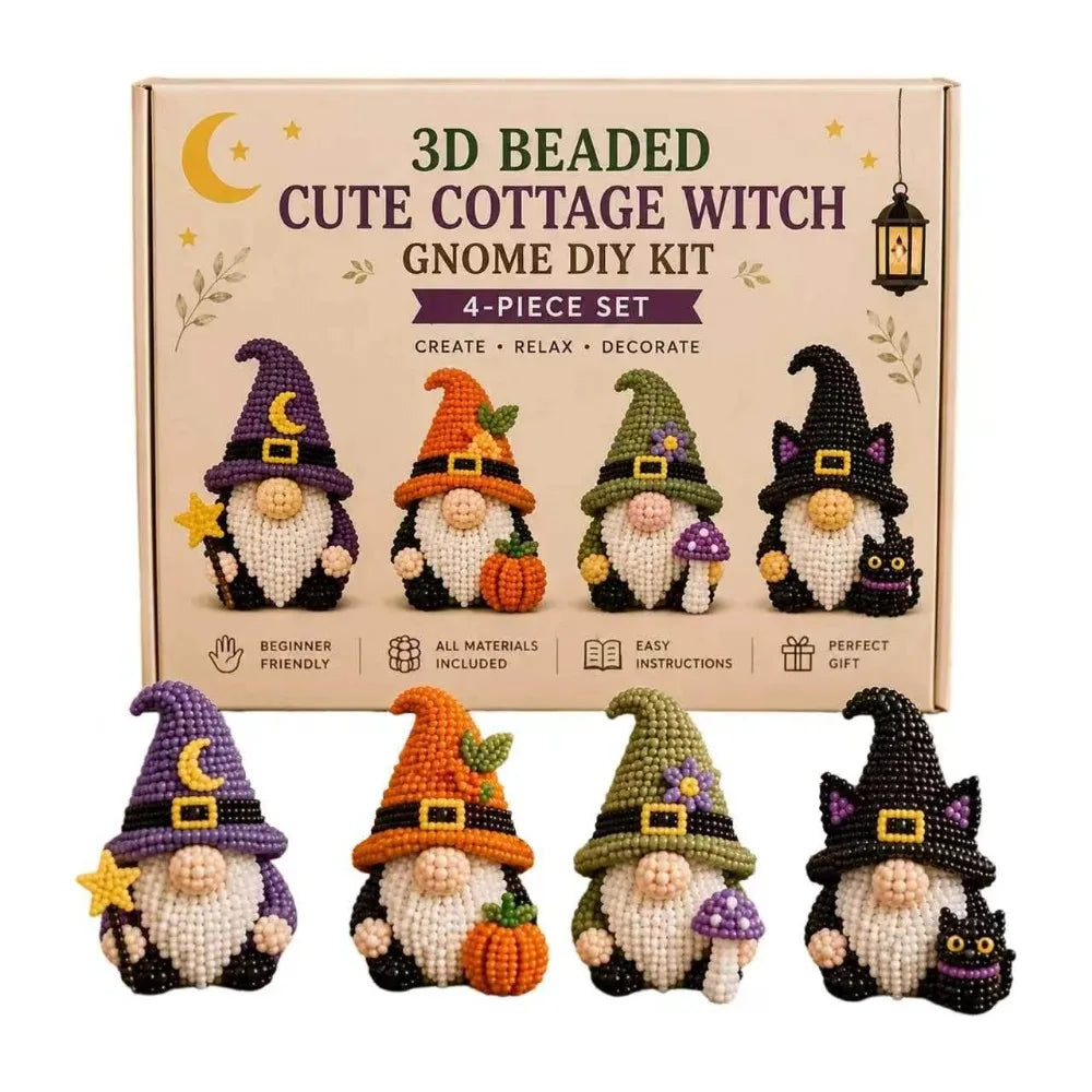3D Beaded DIY Craft Kit – Gnome & Animal Ornaments DIY Bead Craft Kit PLUSH Style 8