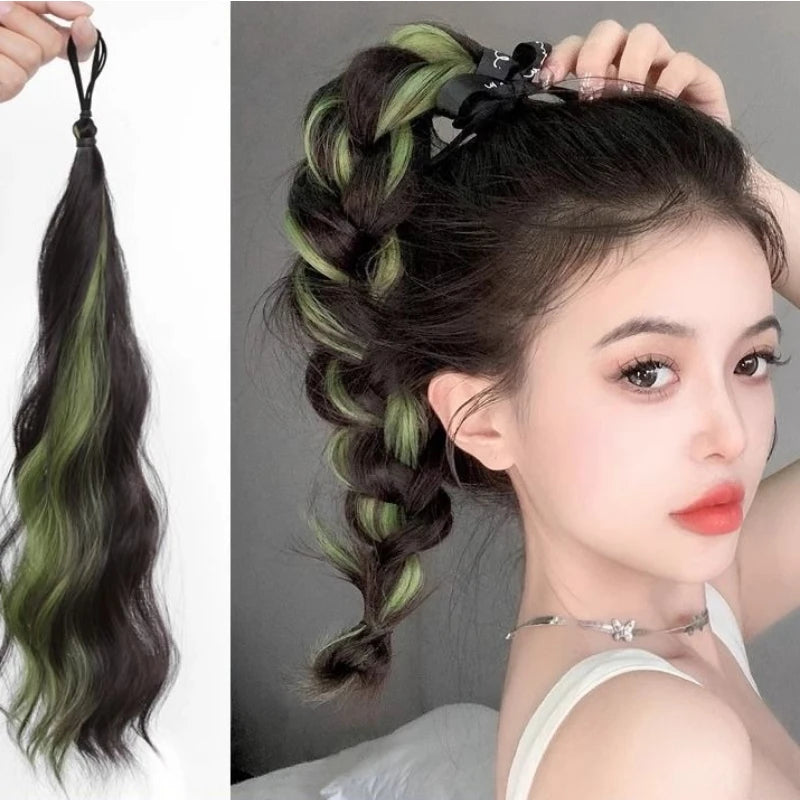 Colorful Self-Winding Bun Braid Wig for Kids & Adults Braid Wig Hairpiece PLUSH