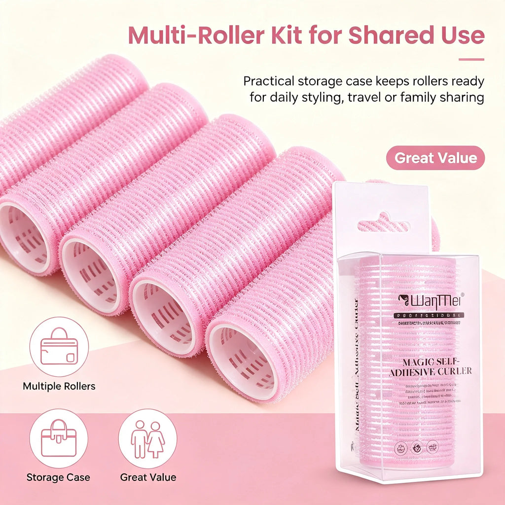 Self Grip Hair Roller – No Clip Root Lift Curl Styling Tool Hair Roller PLUSH