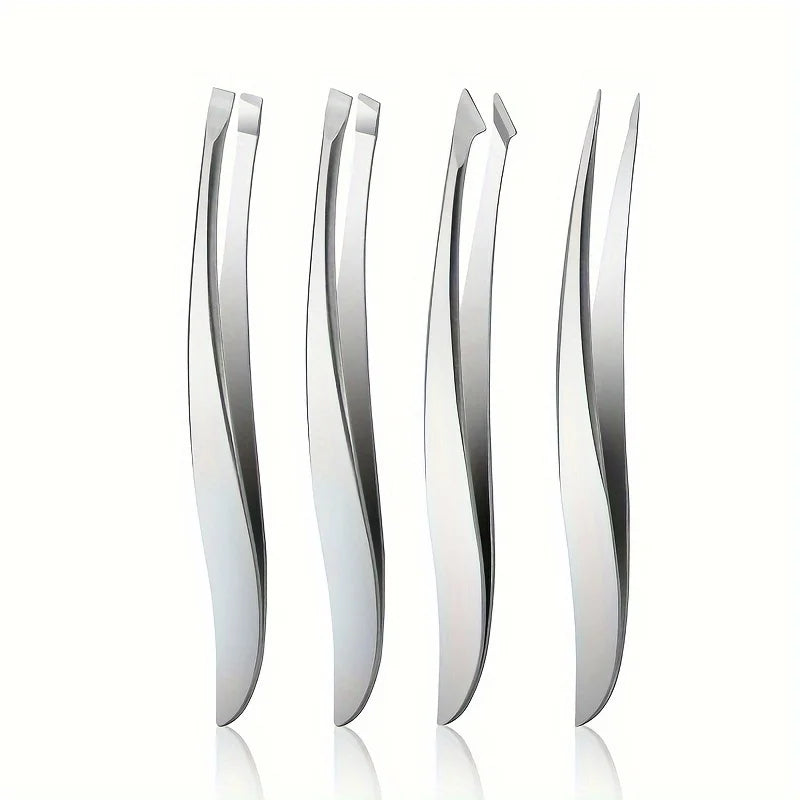 Stainless Steel Precision Tweezers Set – Eyebrow & Facial Hair Precision Tweezers Set PLUSH NO BOX