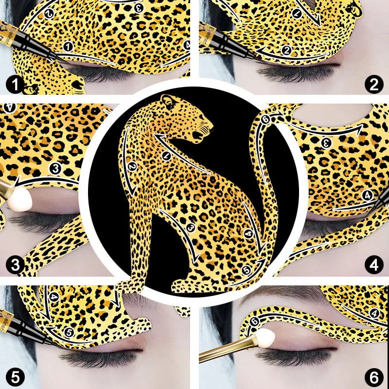 Leopard Cat Eye Eyeliner Stencils – Easy Makeup Shaping Tool Eyeliner Stencil Set PLUSH