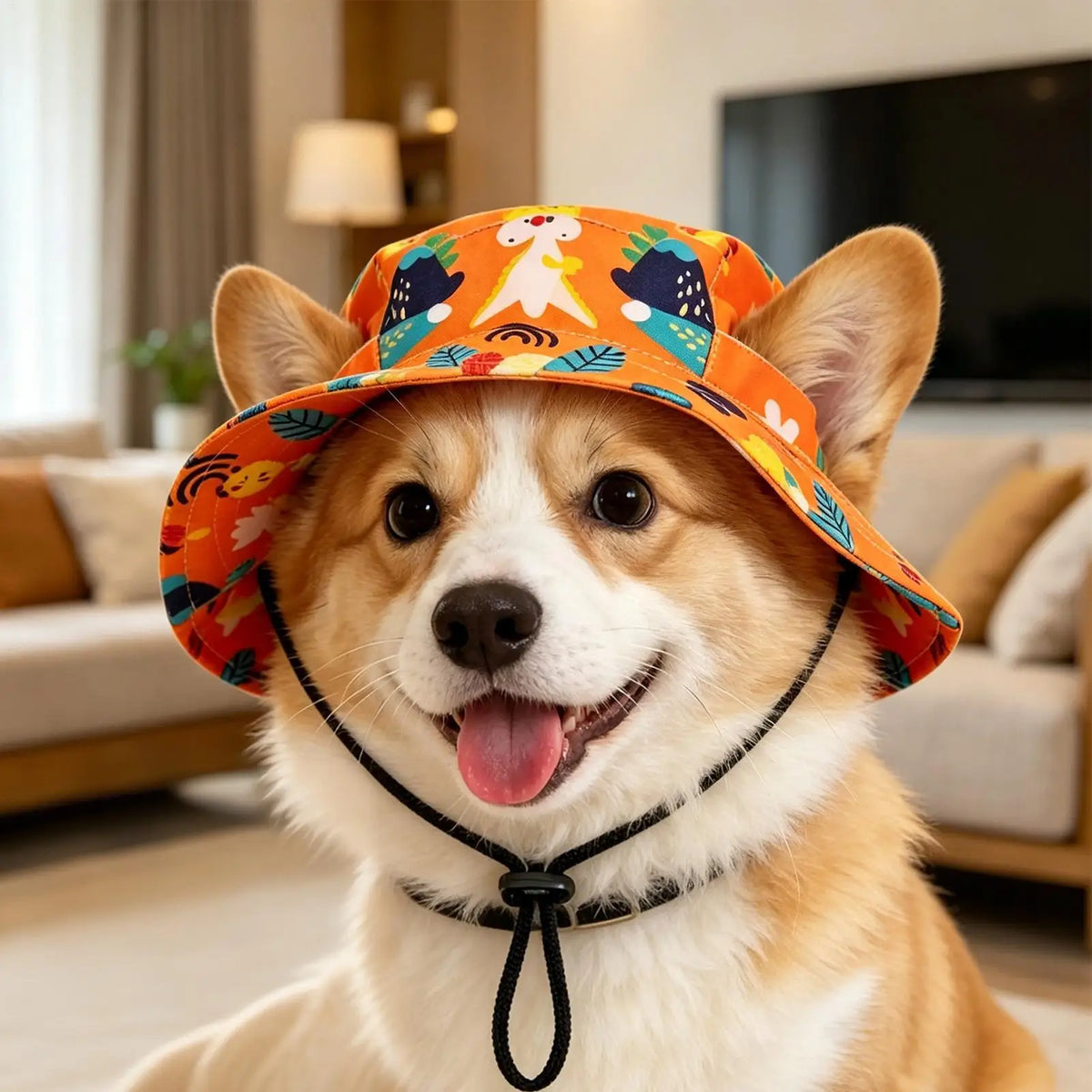 Adjustable Dog Sun Hat – Breathable Ear-Hole Pet Fisherman Cap Pet Sun Hat PLUSH