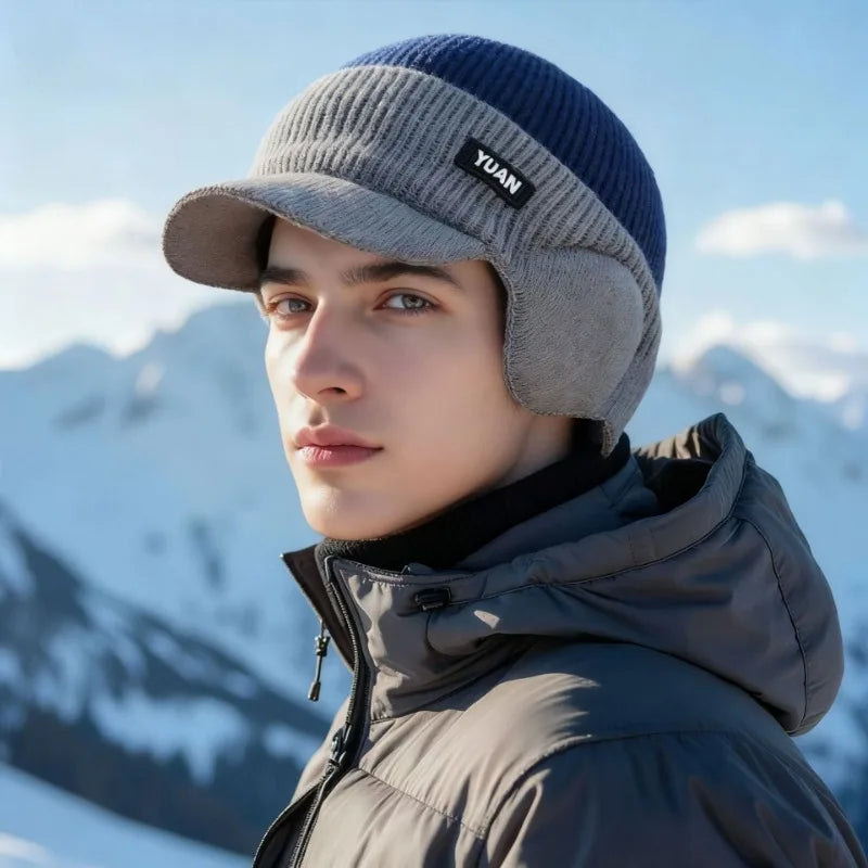 Winter Fleece Lined Knit Beanie & Windproof Ski Mask Set Winter Hat & Mask Set PLUSH