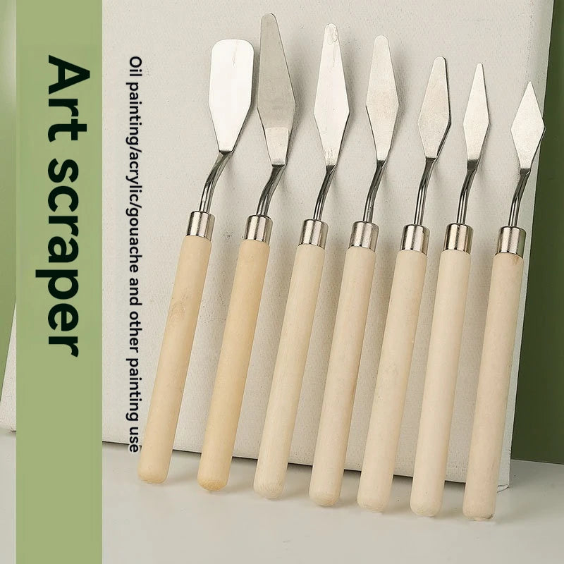 7-Piece Palette Knife Set – Stainless Steel Art Spatulas Palette Knife Set PLUSH