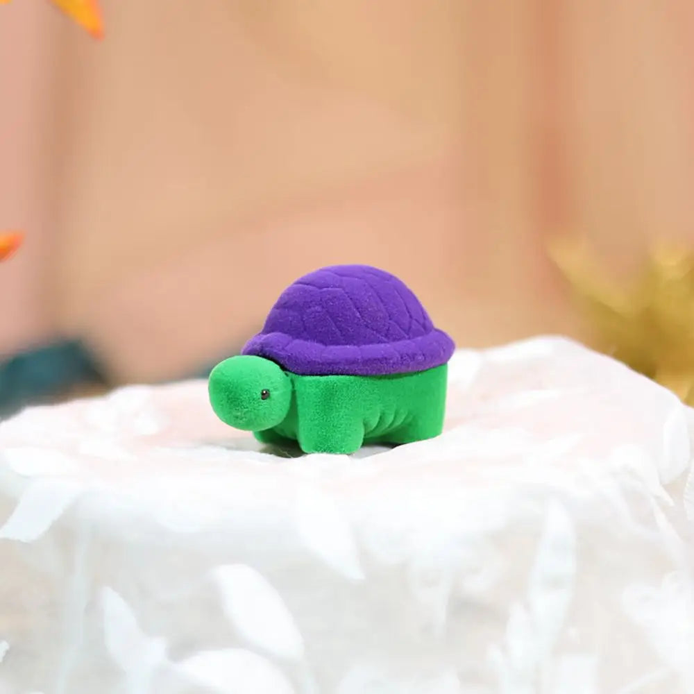 Turtle Tortoise Velvet Ring Box – Jewelry Gift Storage Case Jewelry Gift Box PLUSH B