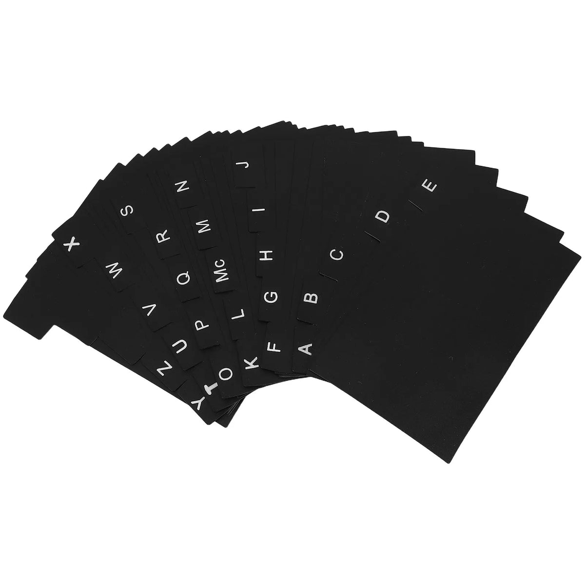 30pcs Black Plastic Alphabet Index Card Dividers – Tab Organizer Index Card Dividers PLUSH