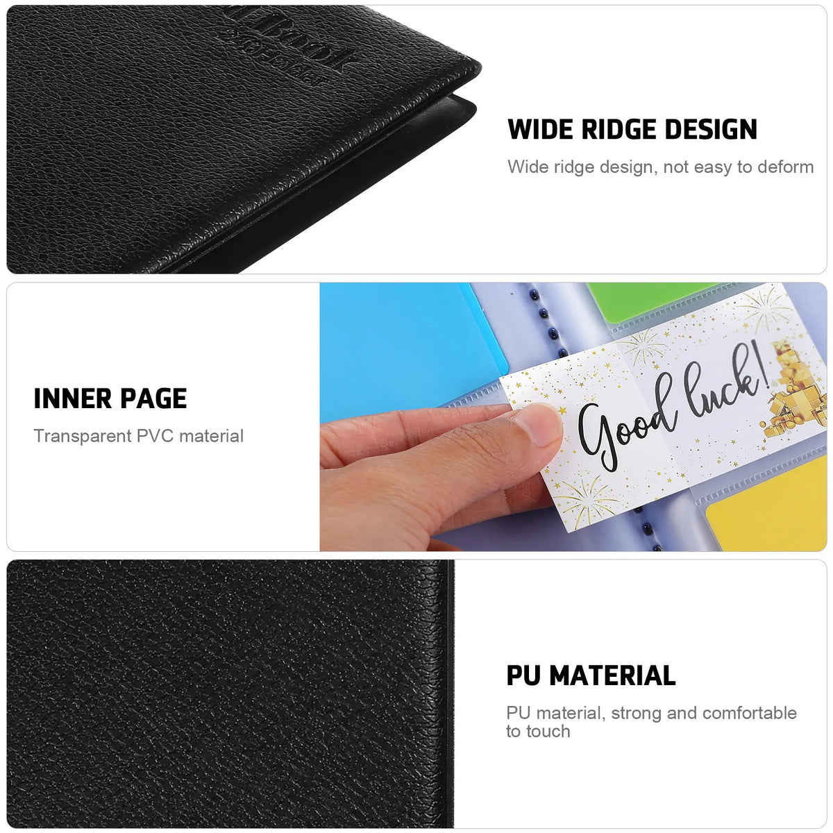 Business Card Organizer Book 240 Slots – PU Binder & Index Tabs Business Card Organizer PLUSH