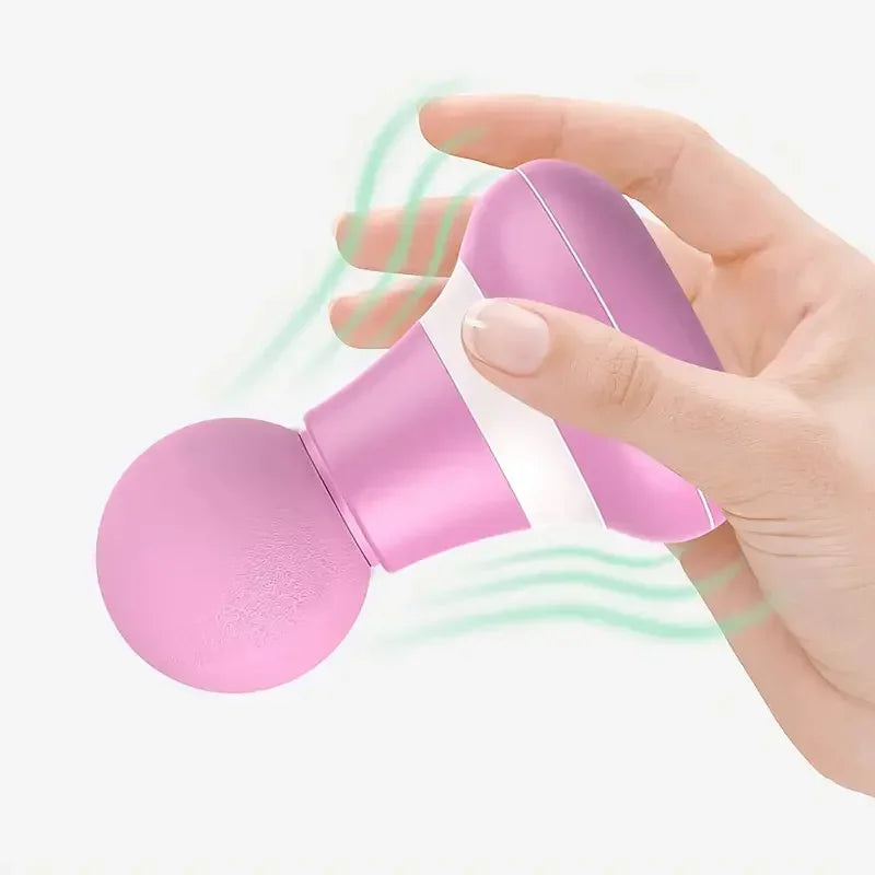 Mini Massage Gun Ultra-Quiet 6-Speed Portable Massager USB-C Mini Massage Gun PLUSH PINK SET
