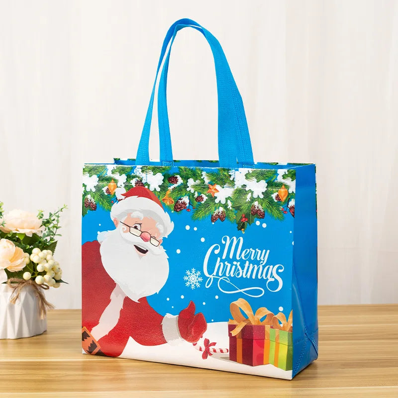 Christmas Non-Woven Gift Tote Bags with Handles – Xmas Party Christmas Gift Bags PLUSH