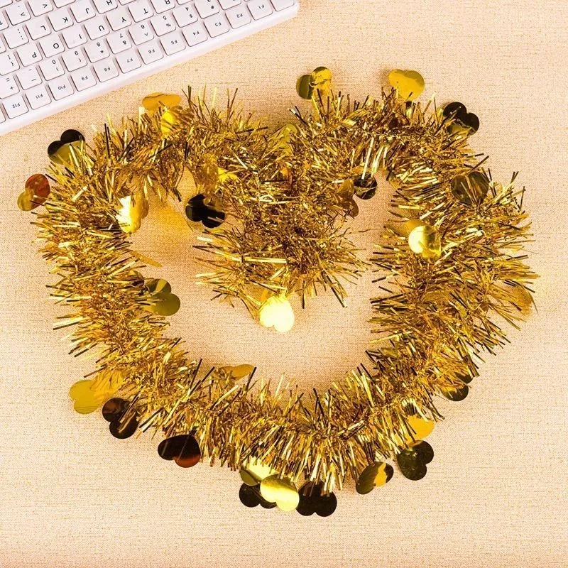 Heart & Star Tinsel Garlands – Christmas & Party Decorations Tinsel Garland PLUSH