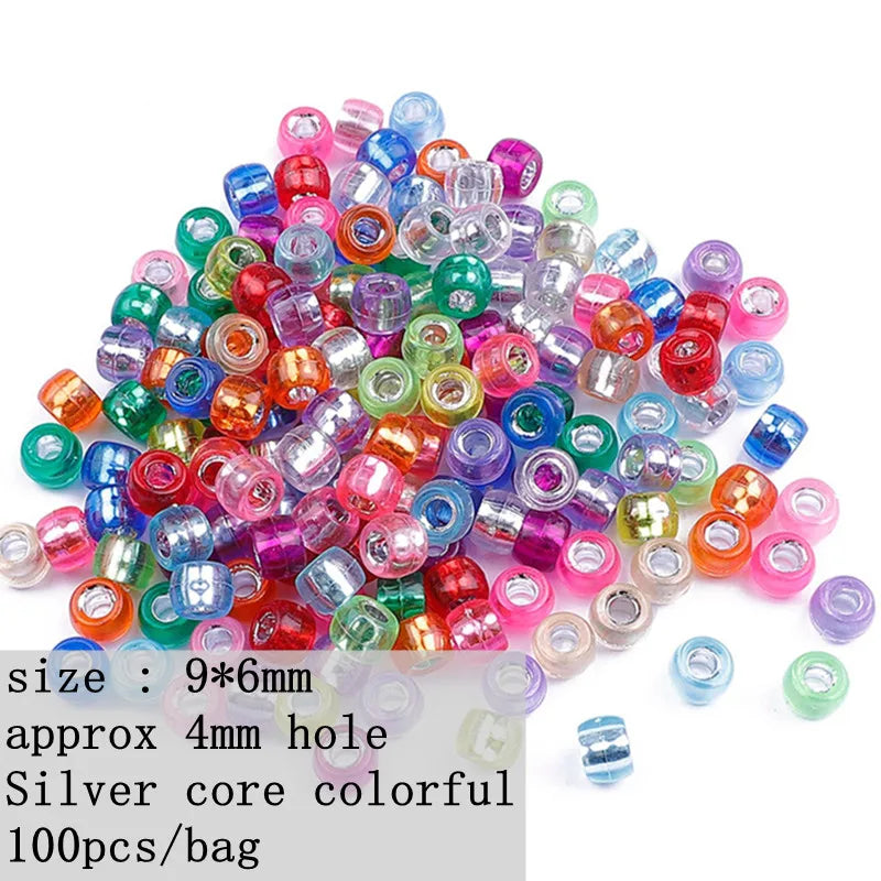100pcs Multicolor Dreadlock Beads Hair Rings Tube Cuffs for Braids Hair Dreadlock Beads PLUSH NO.1