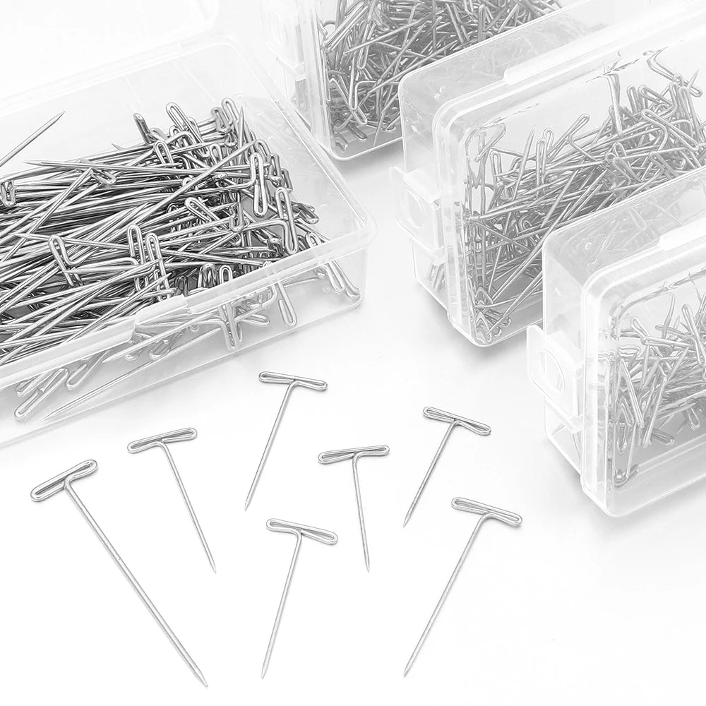 100pcs Stainless Steel T-Pins for Wig Making – 4 Sizes Wig Making Pins PLUSH
