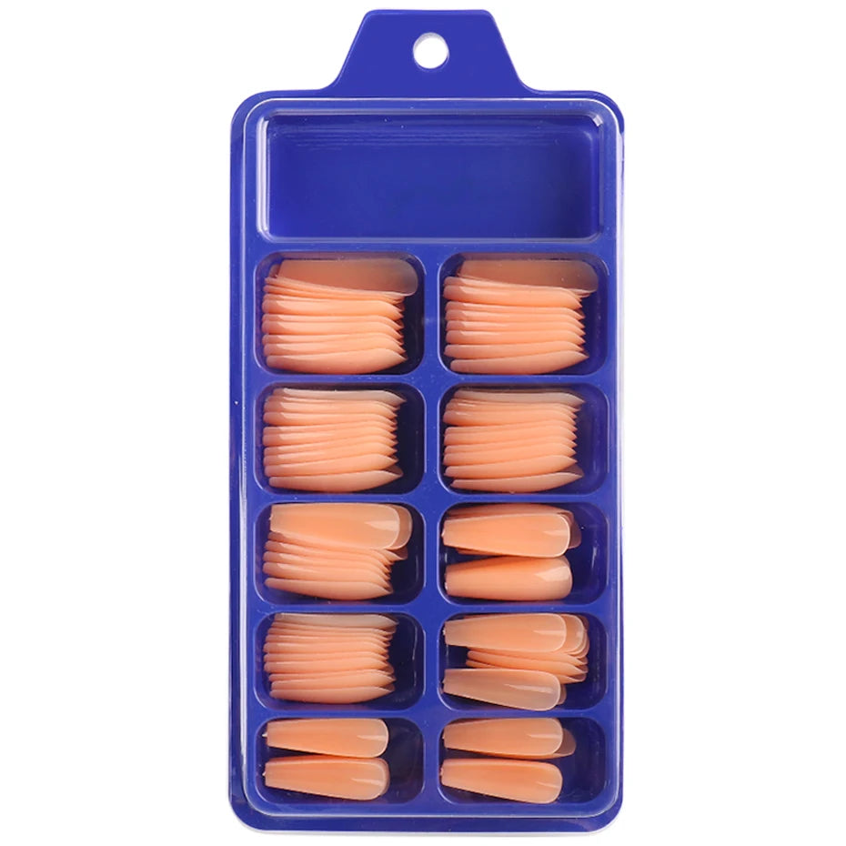 100pcs Coffin Press On Nails – Acrylic Nail Extension Kit Press On Nail Tips PLUSH 1895-29