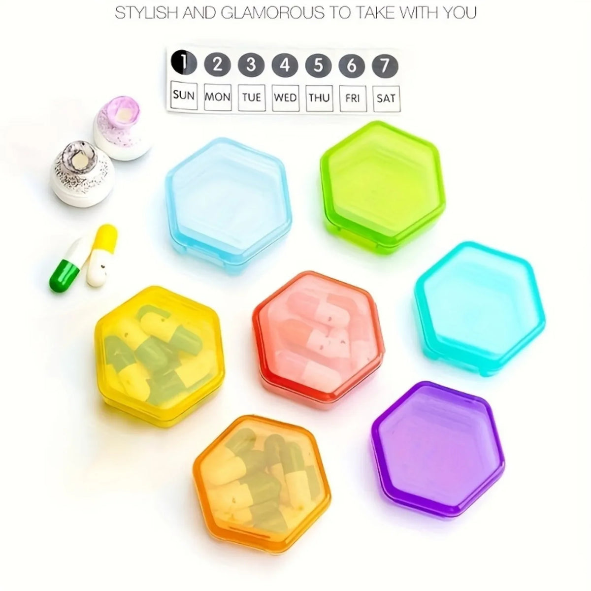 Monthly Pill Organizer 31-Day Pill Box for Vitamins & Travel Pill Organizer PLUSH