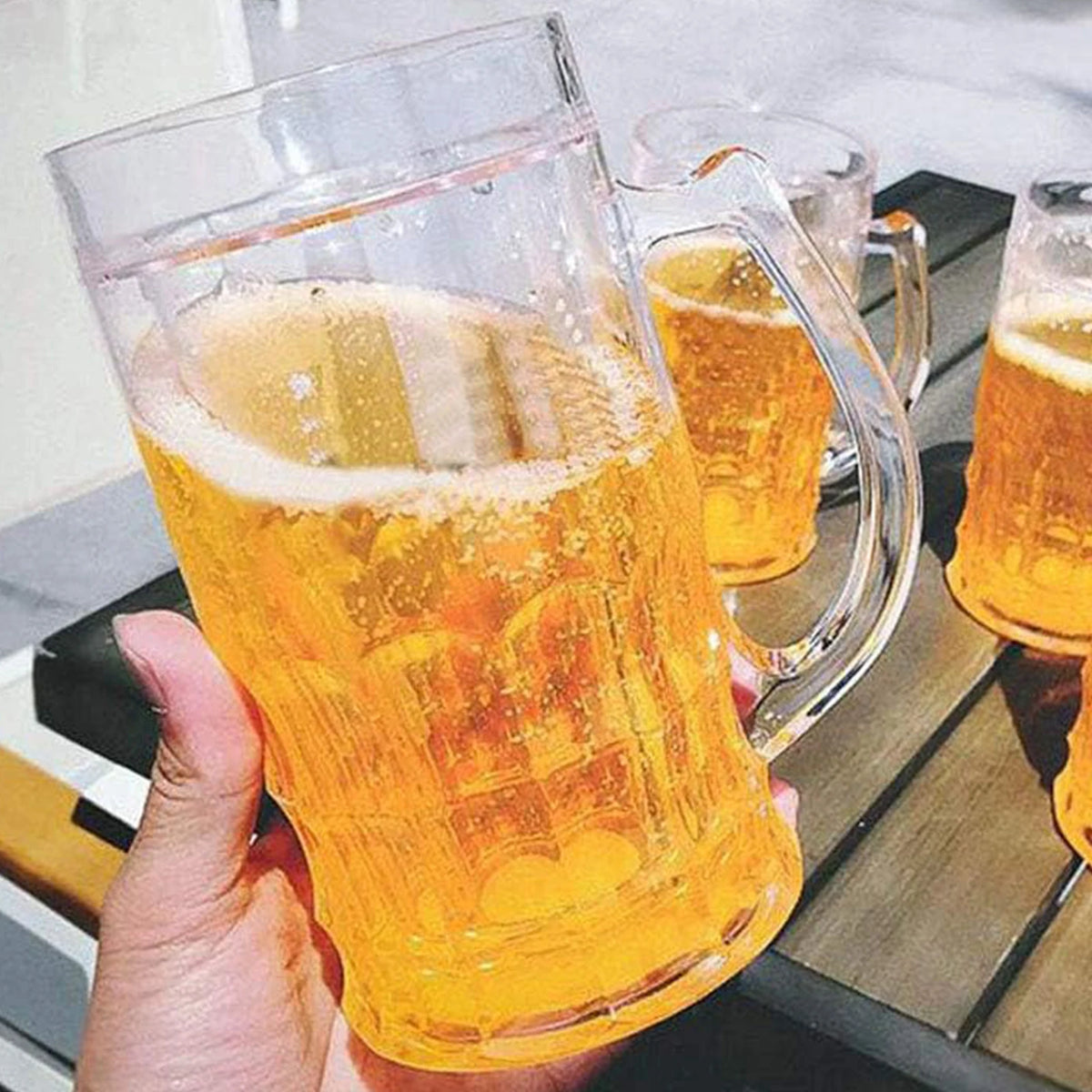 Fake Beer Mug Prank Cup – 450ml Novelty Gag Beer Glass Novelty Prank Cup PLUSH