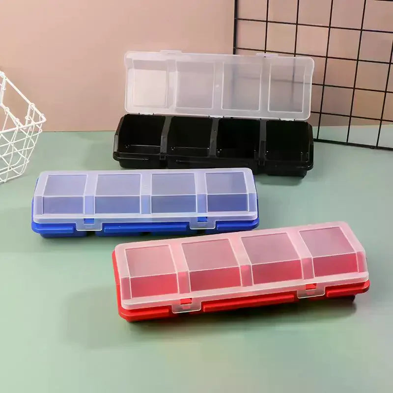 Plastic 4-Compartment Screw Organizer Box with Secure Lid Parts Storage Box PLUSH