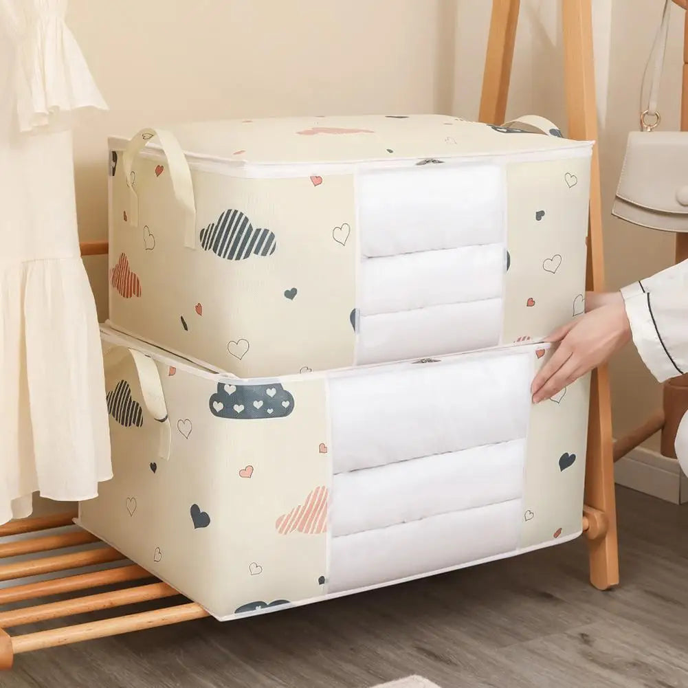 Dustproof Quilt Storage Bag with Handle – Foldable Organizer Quilt Storage Bag PLUSH