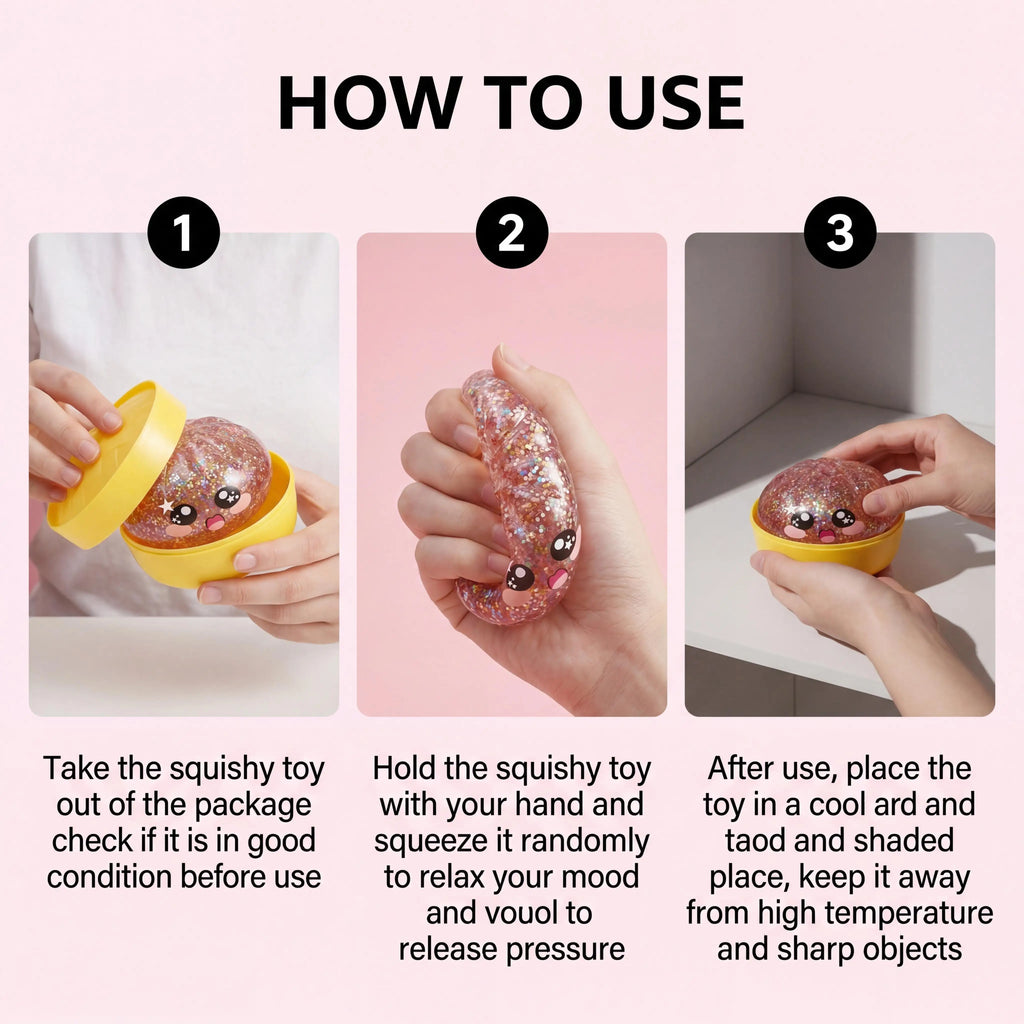 Glitter Dumplings Squishy Toy with Steamer | Slow Rise Fidget Squishy Fidget Toy PLUSH
