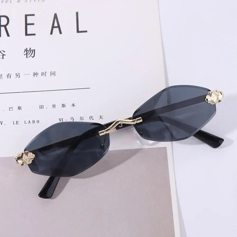 UV400 Frameless Rhombus Sunglasses – Women's Gradient Sport Sport Sunglasses PLUSH