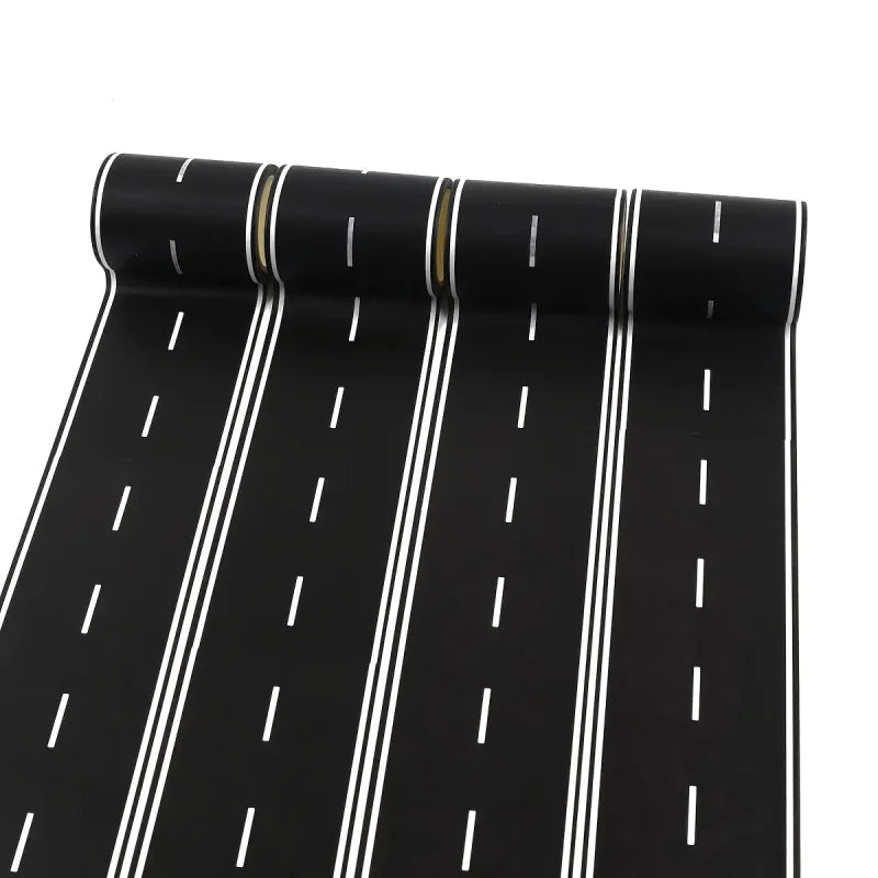 Black & White Track Tape – Easy Tear DIY Party Decoration Decorative Craft Tape PLUSH