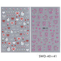 3D Nail Art Stickers – Flower Bow Cherry Butterfly Decals 2pcs Nail Art Stickers PLUSH SWO-40-41
