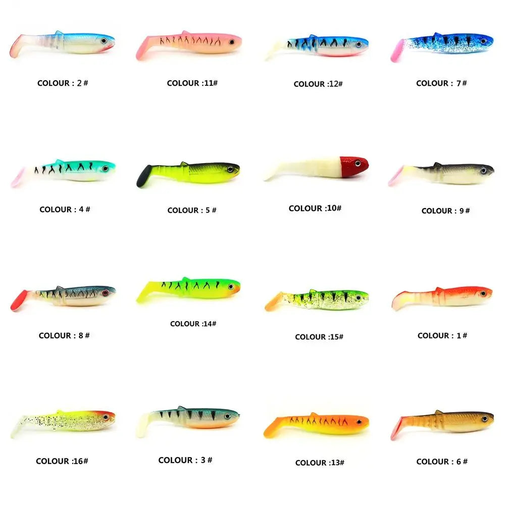 5pcs Silicone T-Tail Soft Fishing Lures 8cm 6g – Bass Minnow Soft Fishing Lures PLUSH