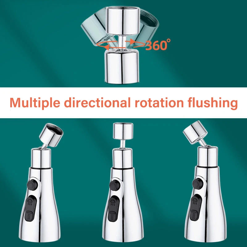 3-in-1 Kitchen Faucet Extender – 720° Swivel Sprayer Faucet Extender PLUSH