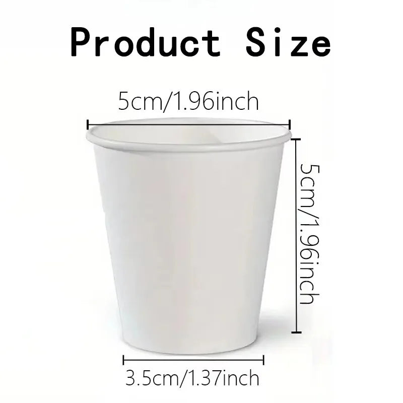 White Disposable Paper Cups 50/100pcs – Hot & Cold Drinks Disposable Paper Cups PLUSH
